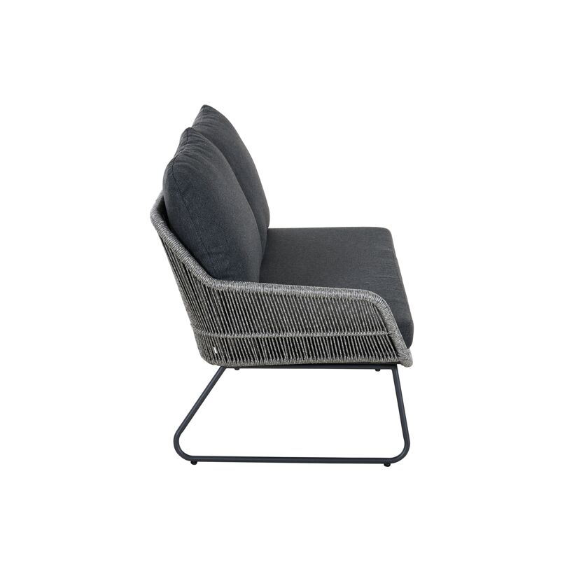 Loungebank 'Kansas' Armlehne rechts matt anthrazit/grau 127 x 75 x 75 cm