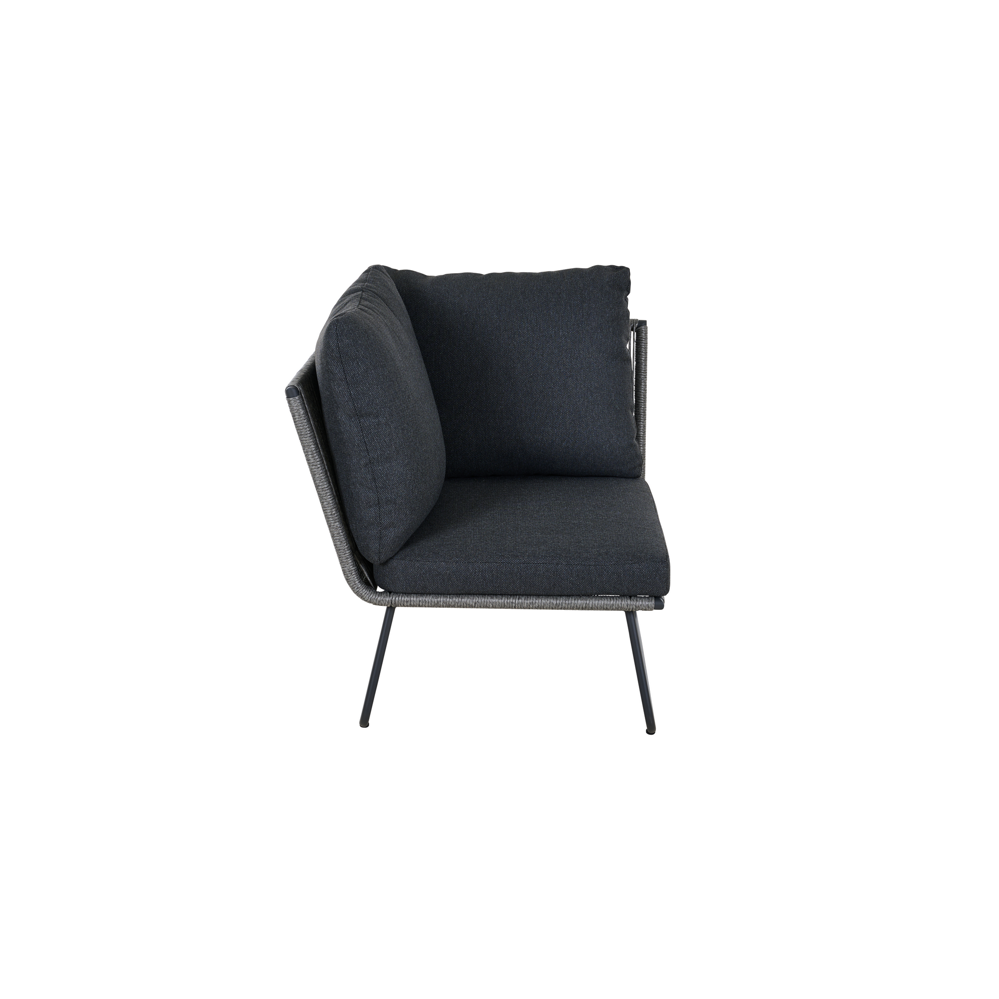 Ecksofa 'Kansas' matt anthrazit/grau 75 x 75 x 75 cm