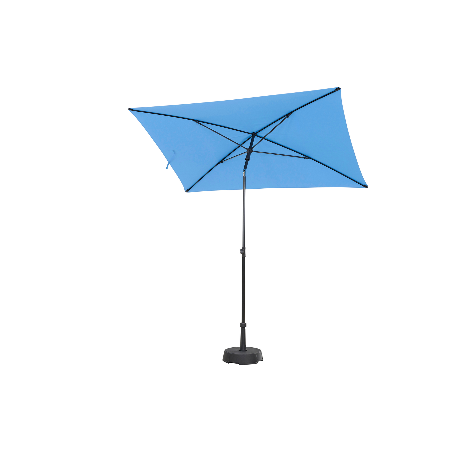 Sonnenschirm 'City Push' blau 210 x 140 cm