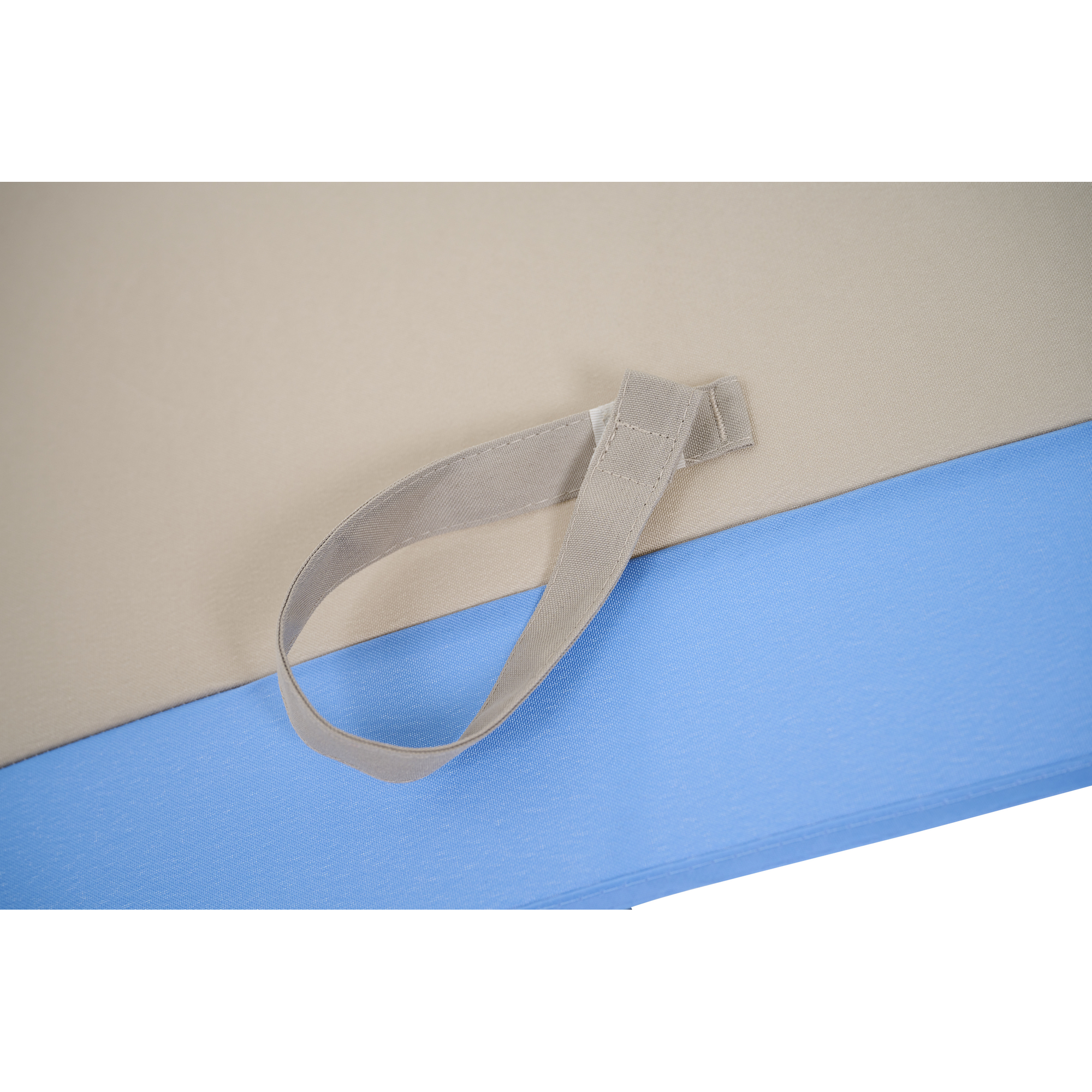Sonnenschirm 'City Push' beige/blau Ø 180 cm