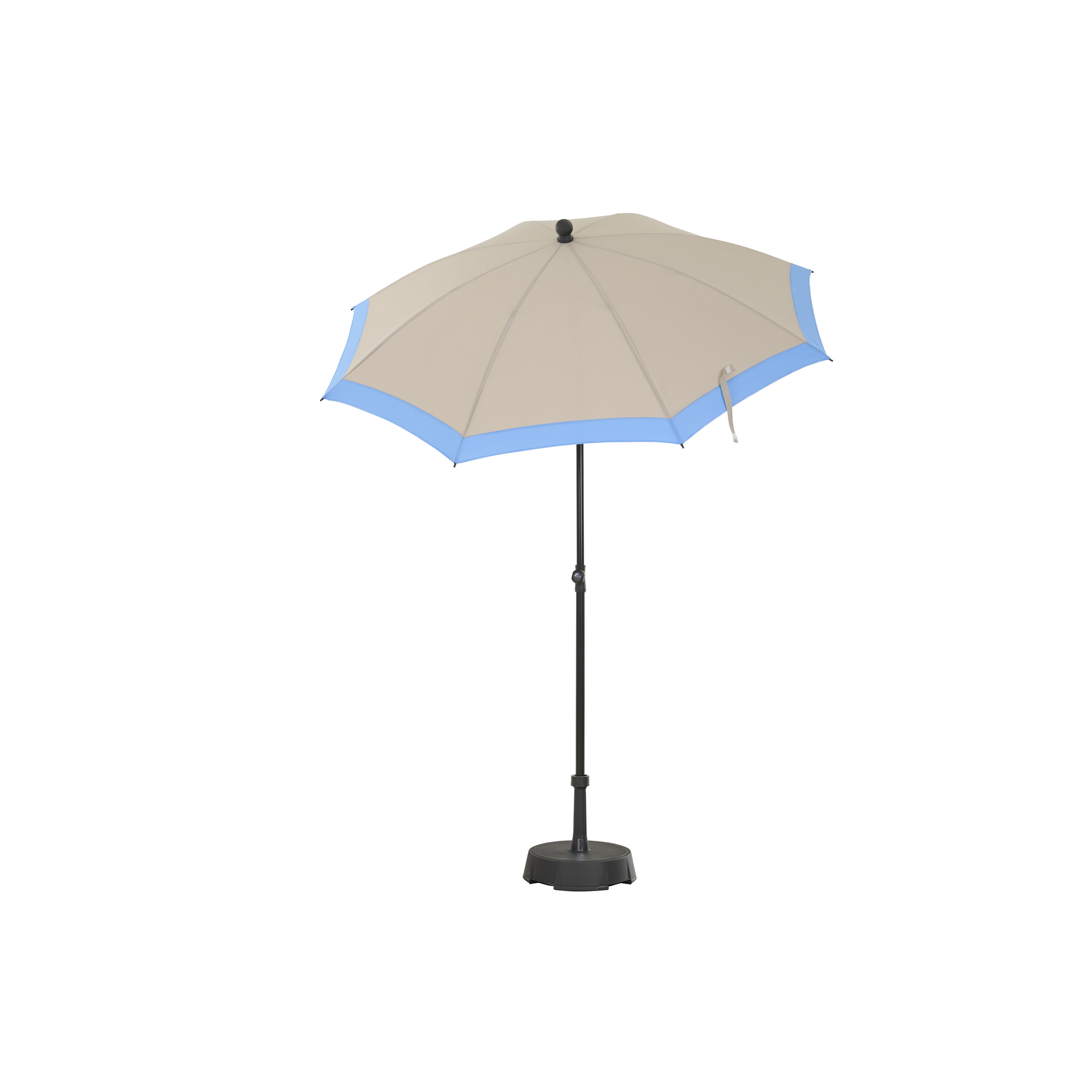 Sonnenschirm 'City Push' beige/blau Ø 180 cm