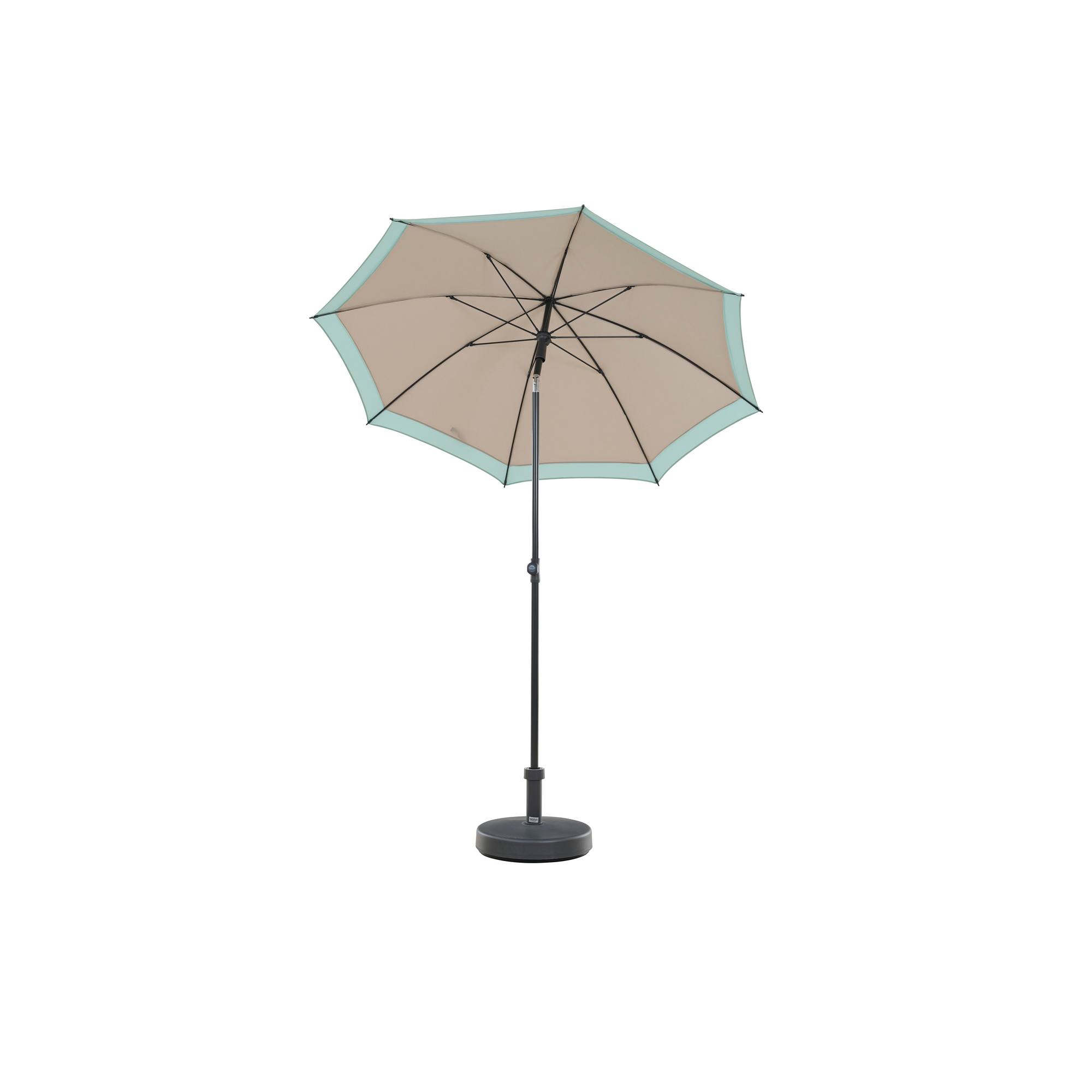 Sonnenschirm 'City Push' beige/nilgrün Ø 180 cm