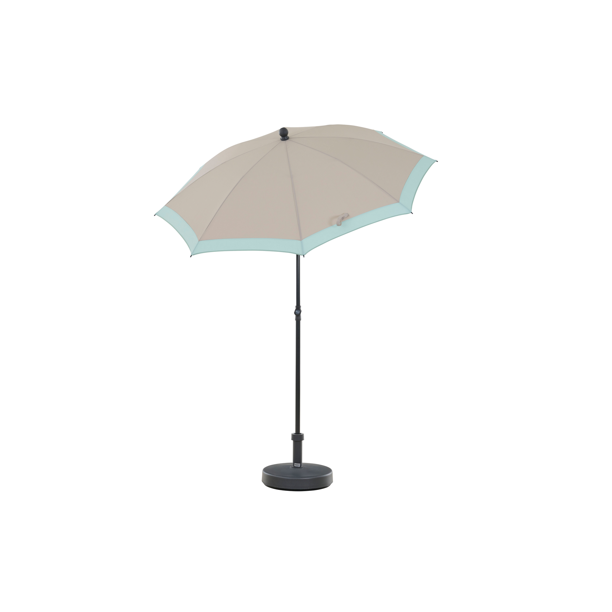 Sonnenschirm 'City Push' beige/nilgrün Ø 180 cm