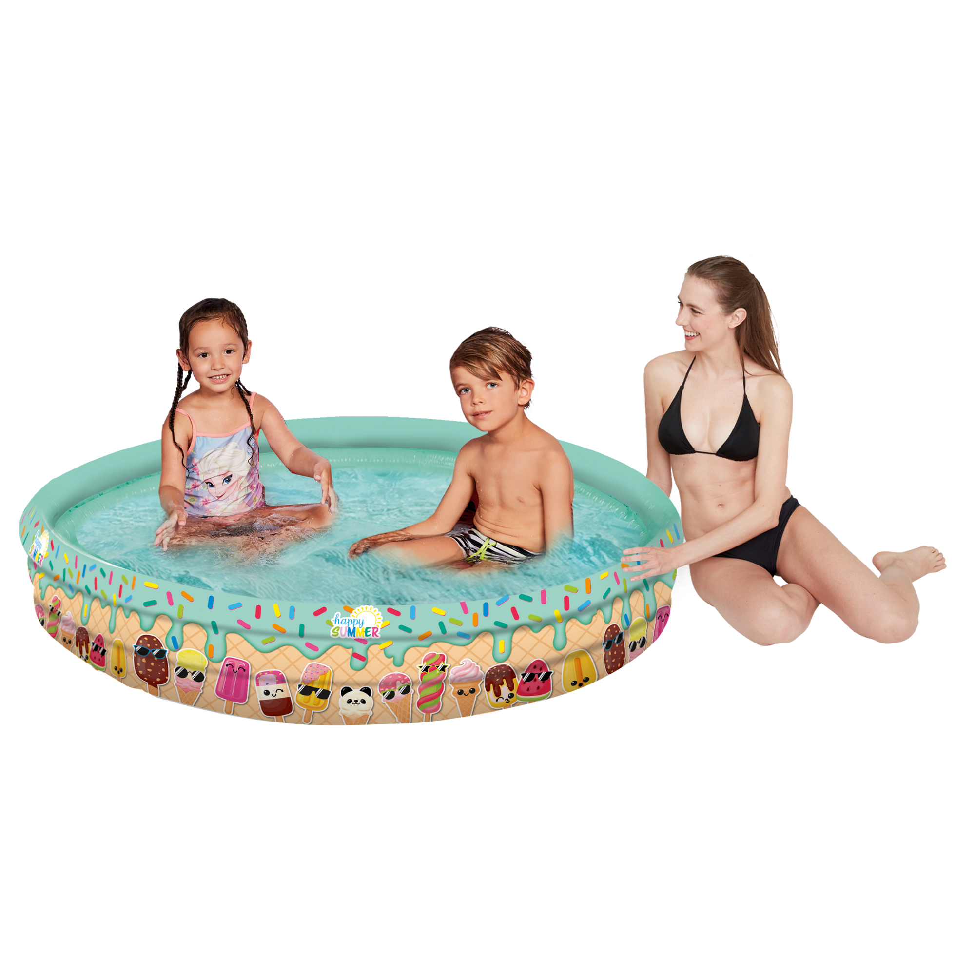 Planschbecken 'Happy Summer' mehrfarbig Ø 122 x 23 cm