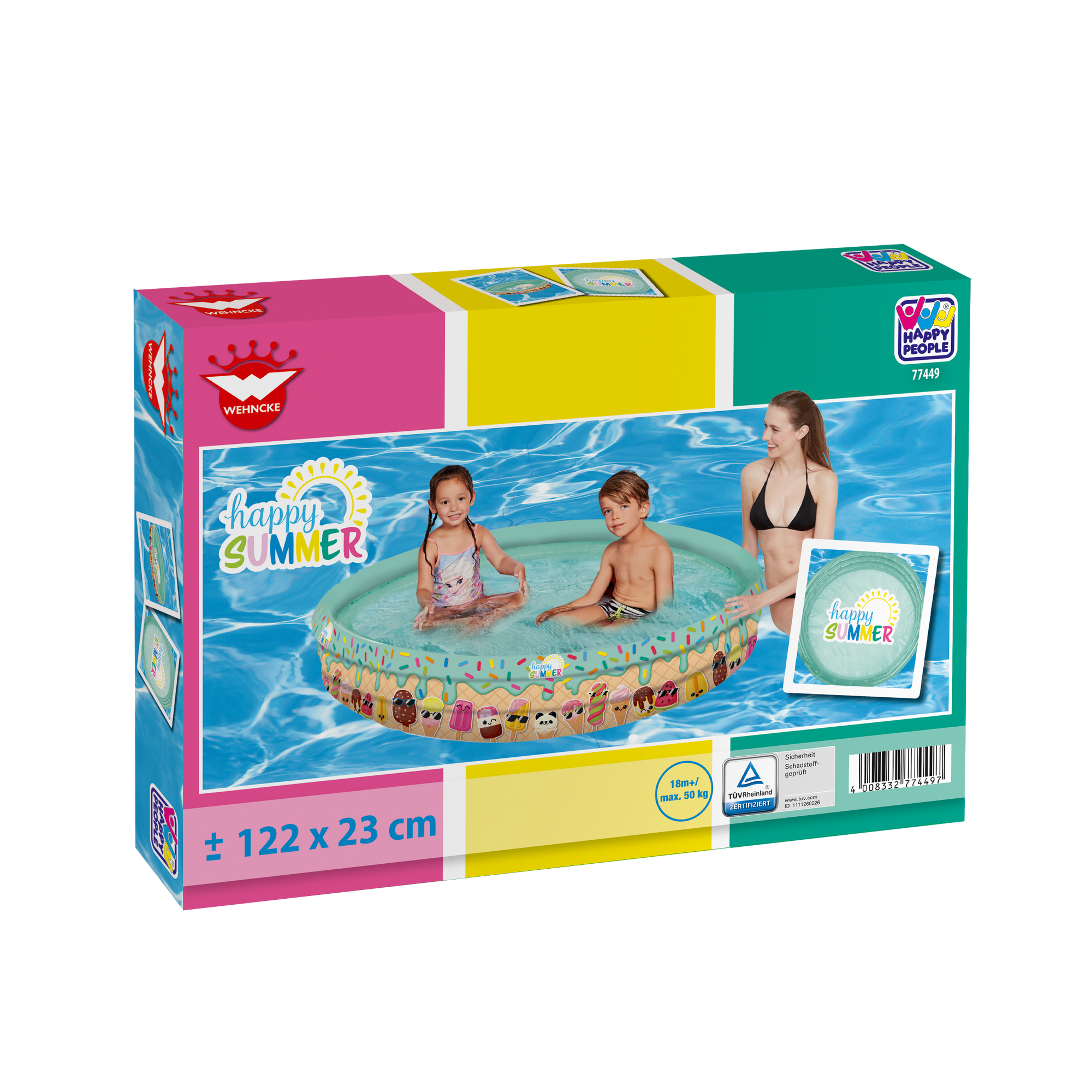 Planschbecken 'Happy Summer' mehrfarbig Ø 122 x 23 cm