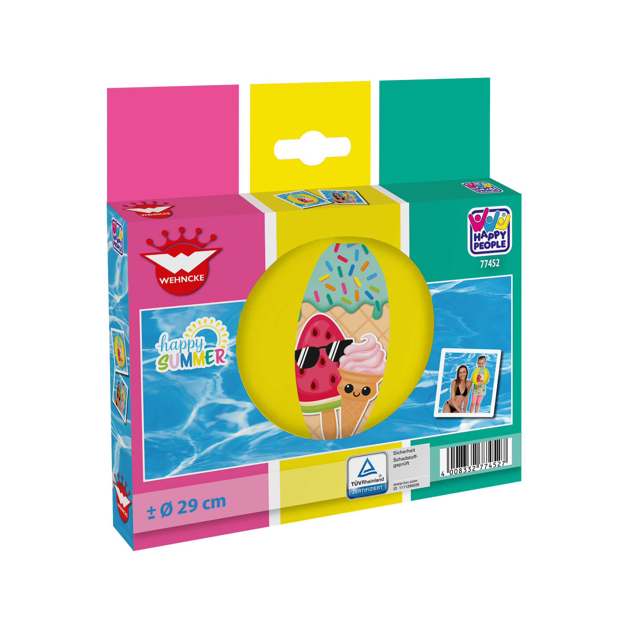 Strandball 'Happy Summer' mehrfarbig Ø 29 cm