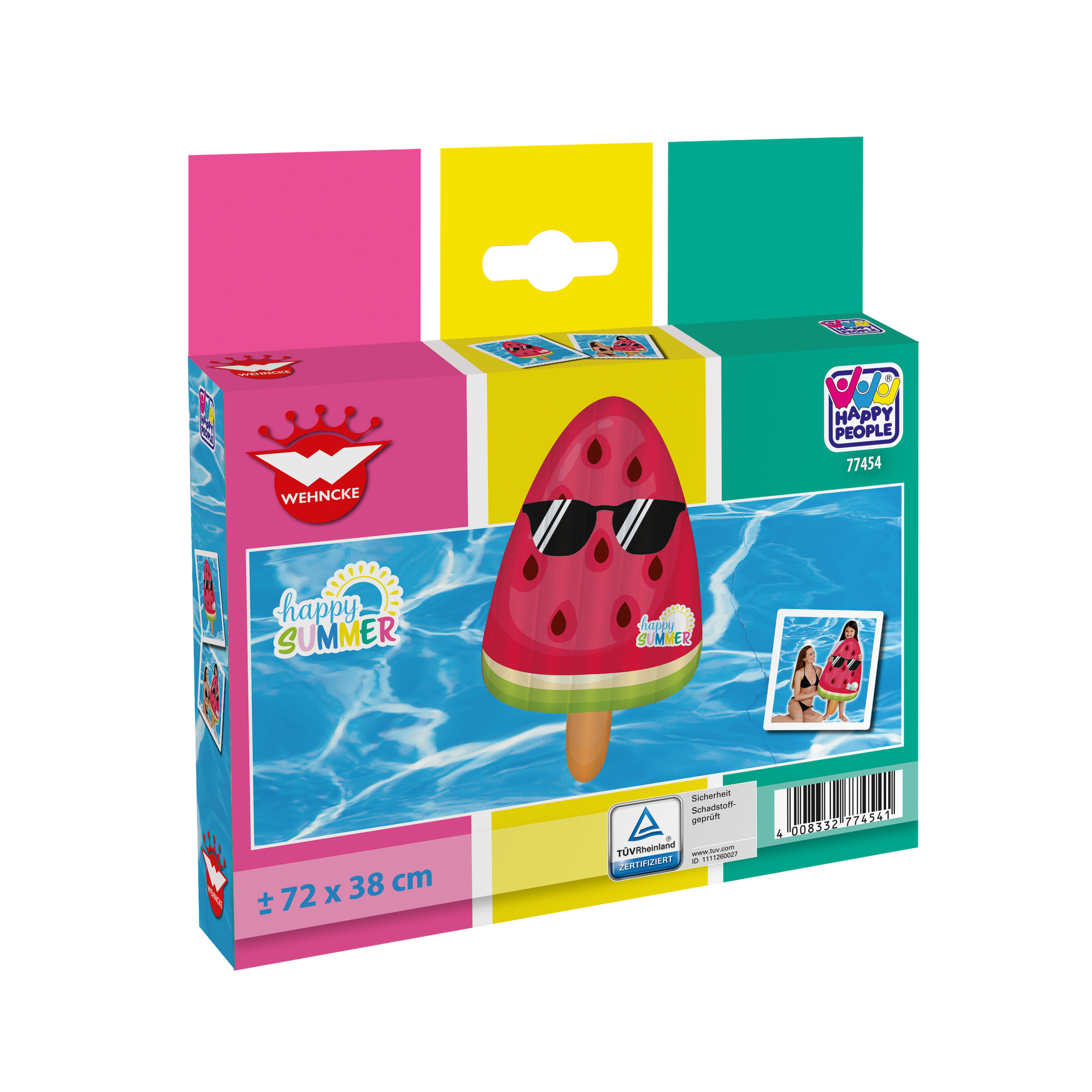 Luftmatratze 'Happy Summer Melone' mehrfarbig 38 x 15 x 72 cm