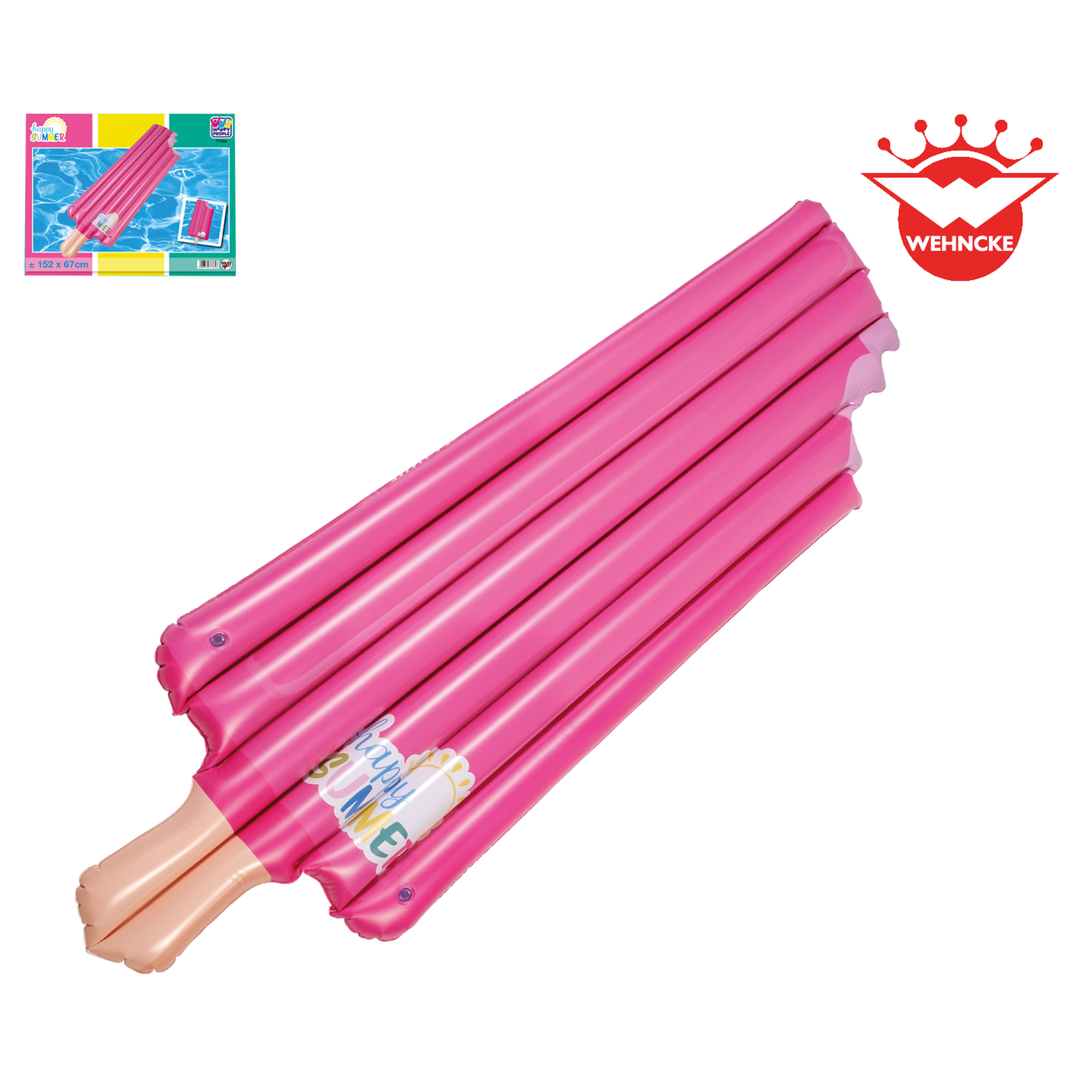 Luftmatratze 'Happy Summer Eis am Stiel' pink 70 x 15 x 175 cm