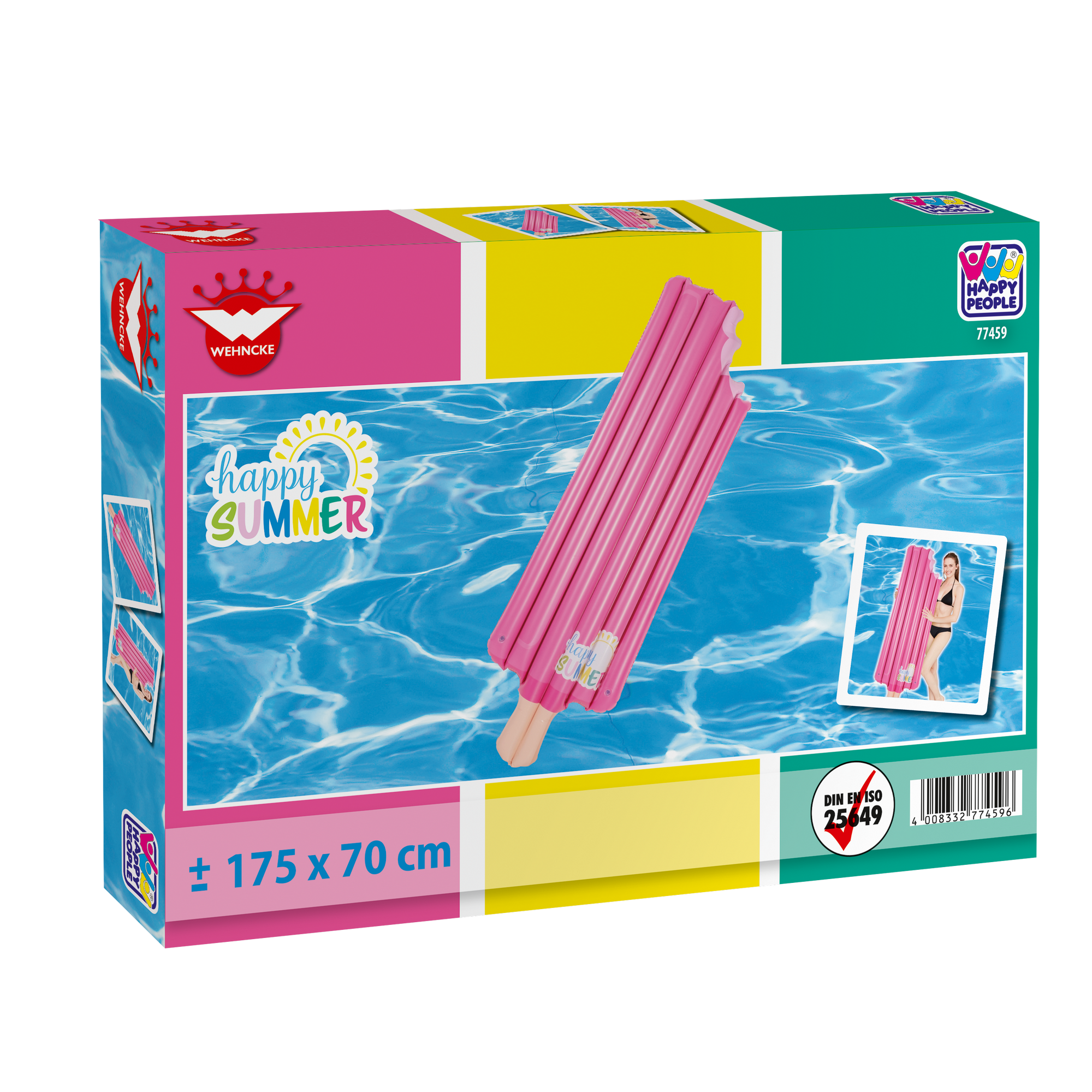 Luftmatratze 'Happy Summer Eis am Stiel' pink 70 x 15 x 175 cm