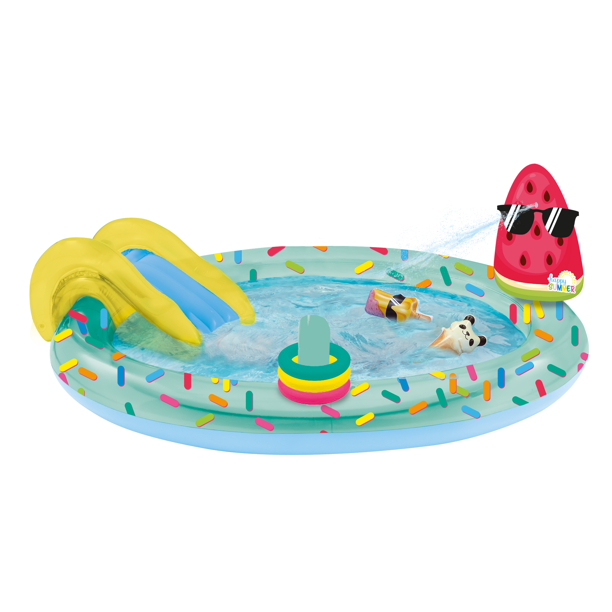 Playpool 'Eis' mit Rutsche mehrfarbig 198 x 18 x 150 cm