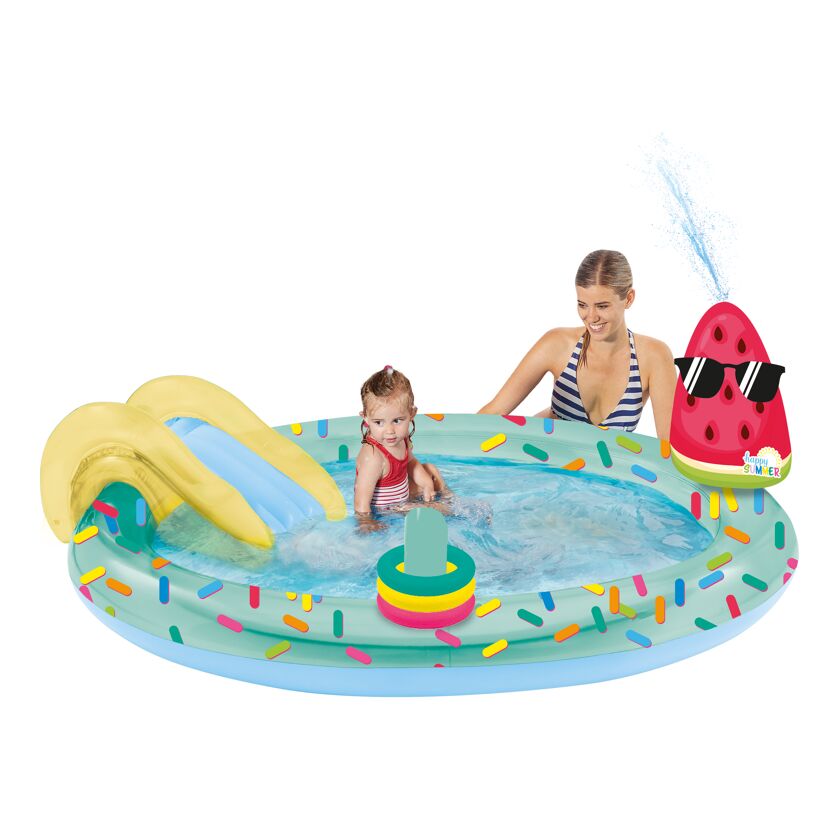 Playpool 'Eis' mit Rutsche mehrfarbig 198 x 18 x 150 cm