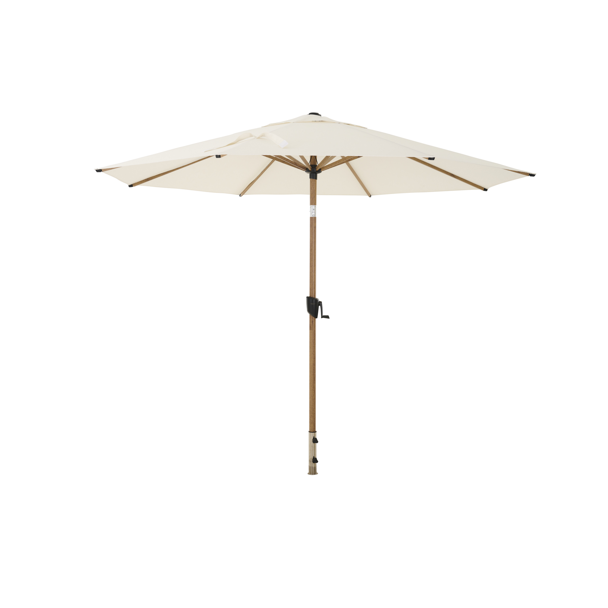 Sonnenschirm 'Pino' wood/natur-meliert Ø 300 cm, mit Kurbel