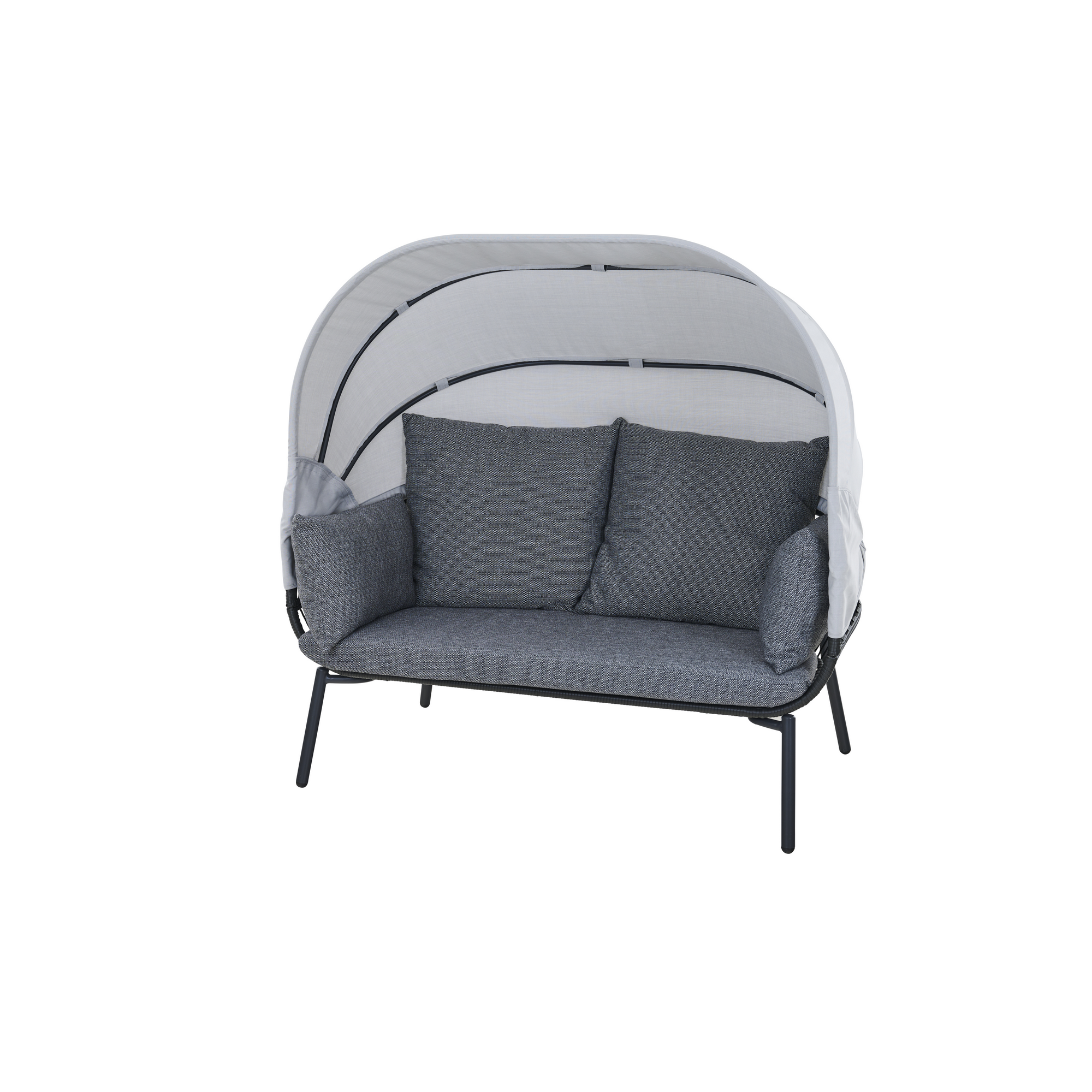 Lounge-Set 'Bali' anthrazit/grau 151,5 x 158 x 87 cm 4-teilig