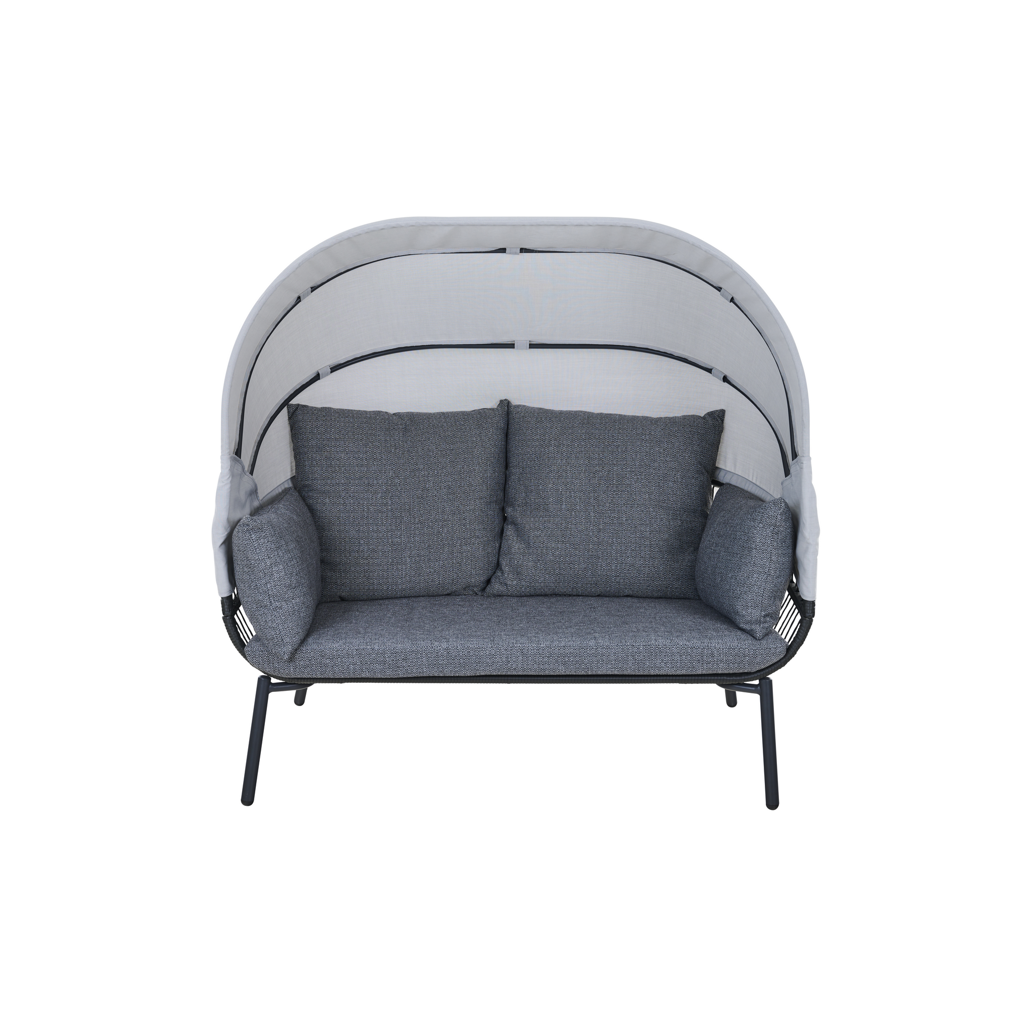 Lounge-Set 'Bali' anthrazit/grau 151,5 x 158 x 87 cm 4-teilig