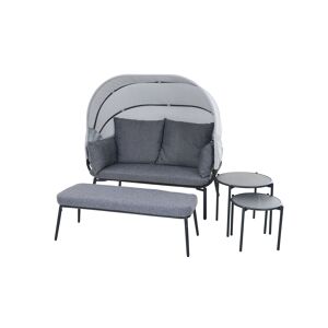 Lounge-Set 'Bali' anthrazit/grau 151,5 x 158 x 87 cm 4-teilig