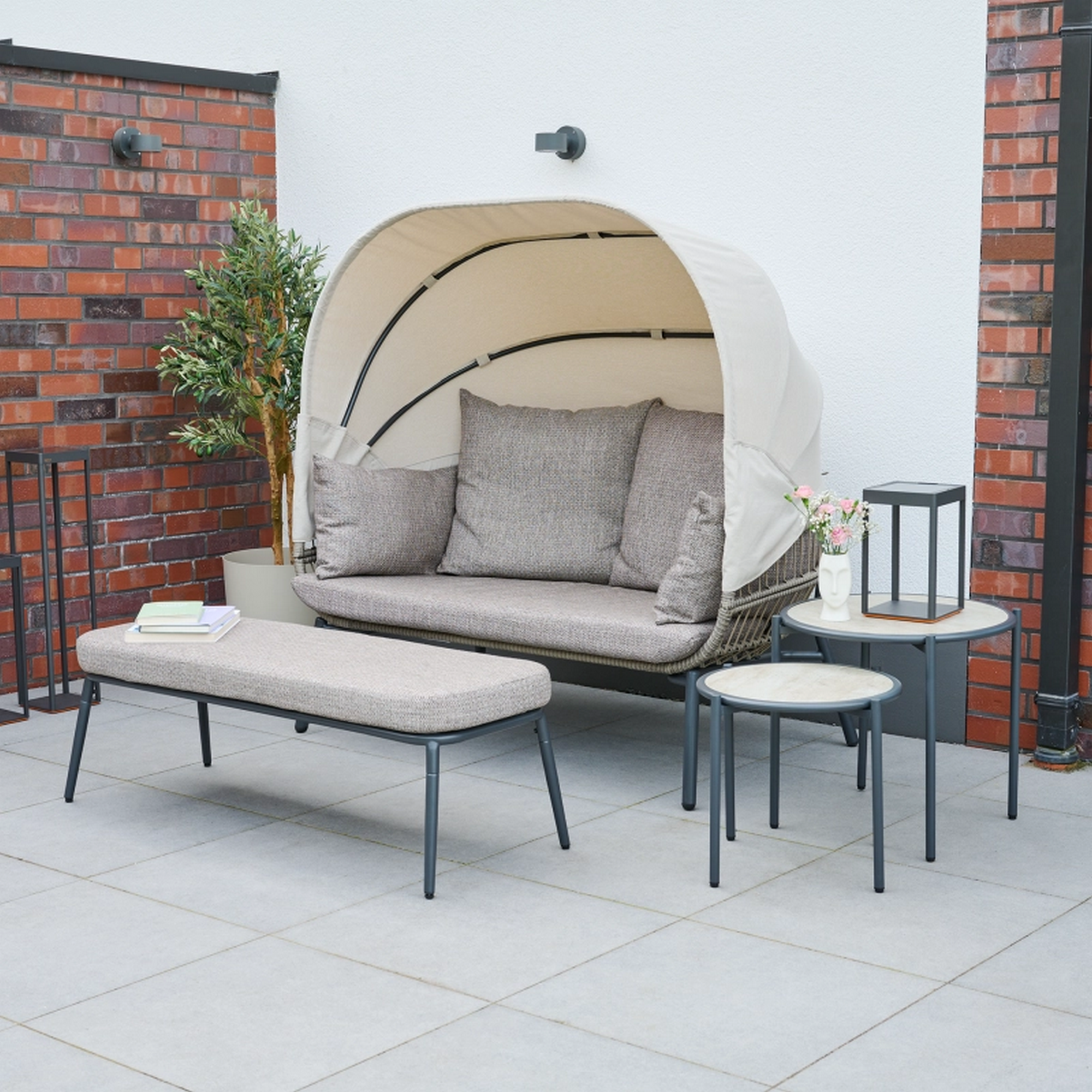 Loungemöbelset 'Bali' Stahl anthrazit 4-teilig