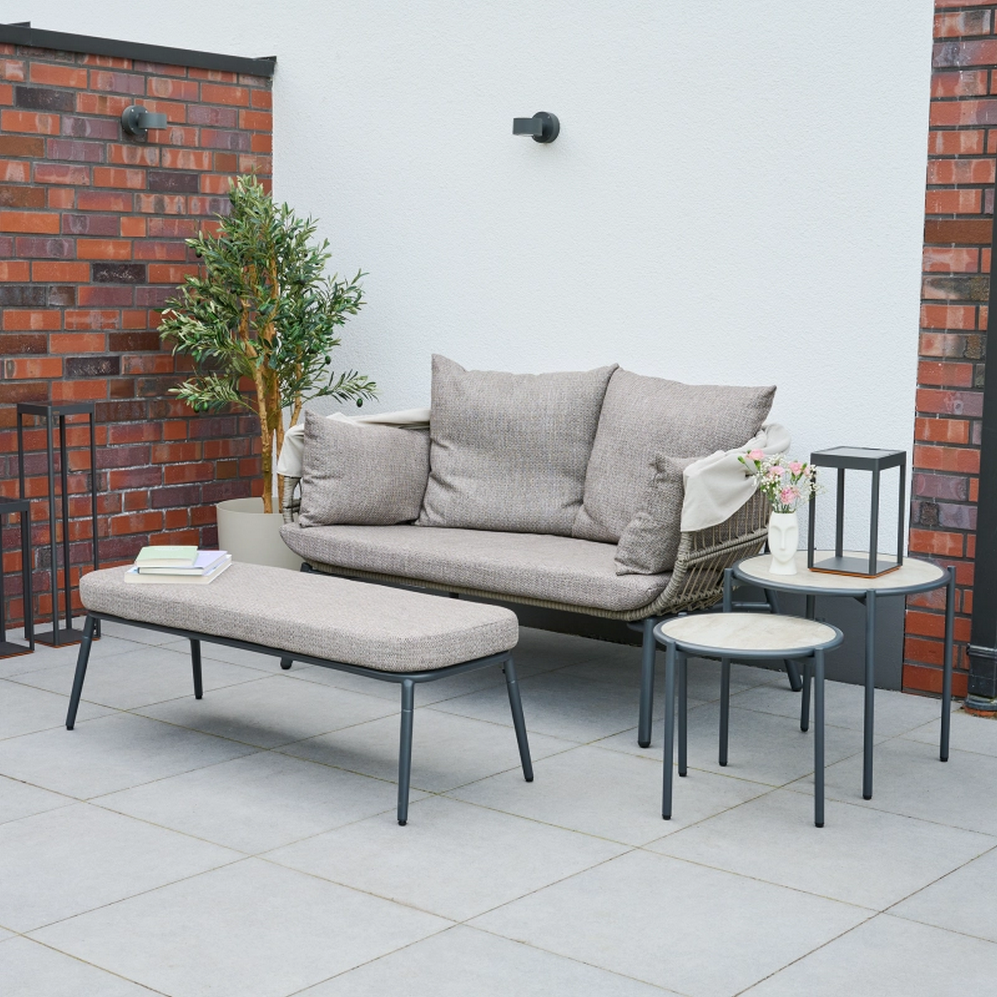 Loungemöbelset 'Bali' Stahl anthrazit 4-teilig