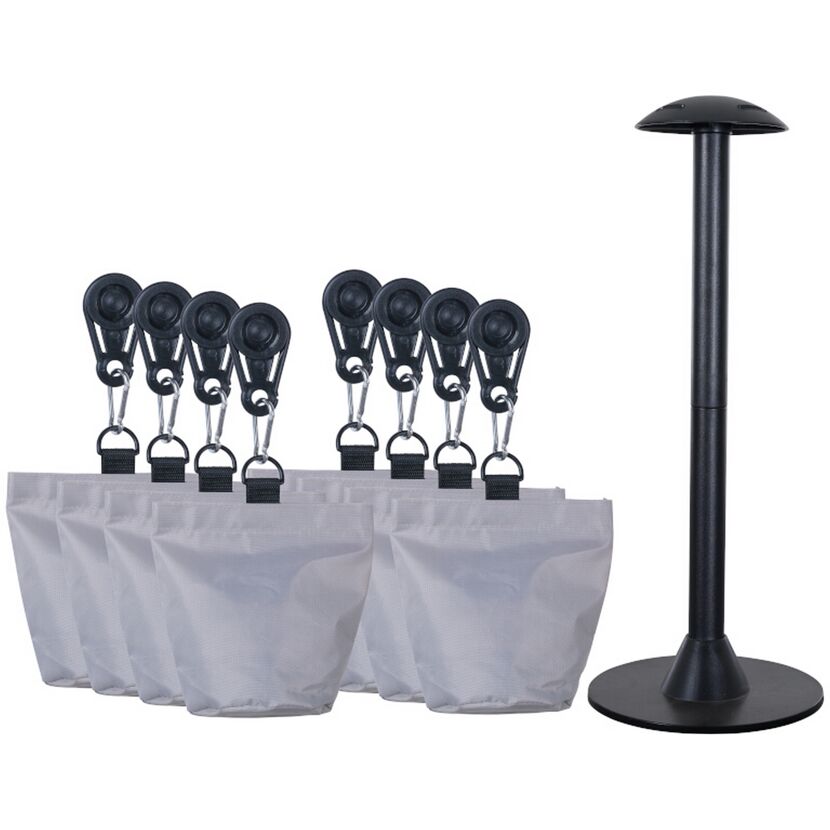 Abstandhalter für Abdeckung 'AquaShild' schwarz/grau 9-teilig