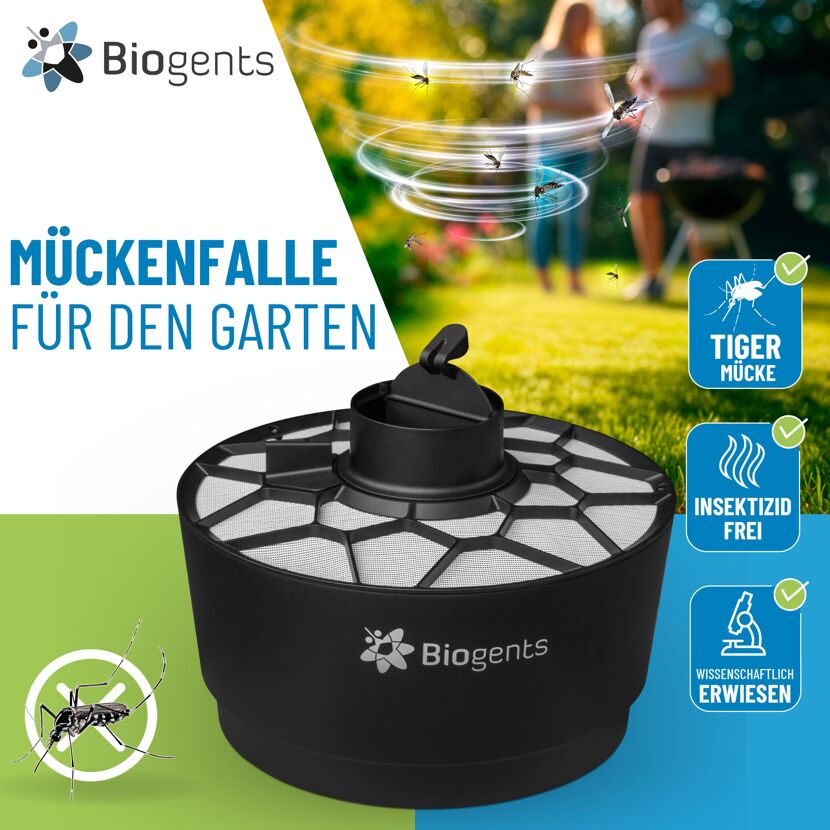 Mückenfalle Aero Trap fängt Mücken im Garten