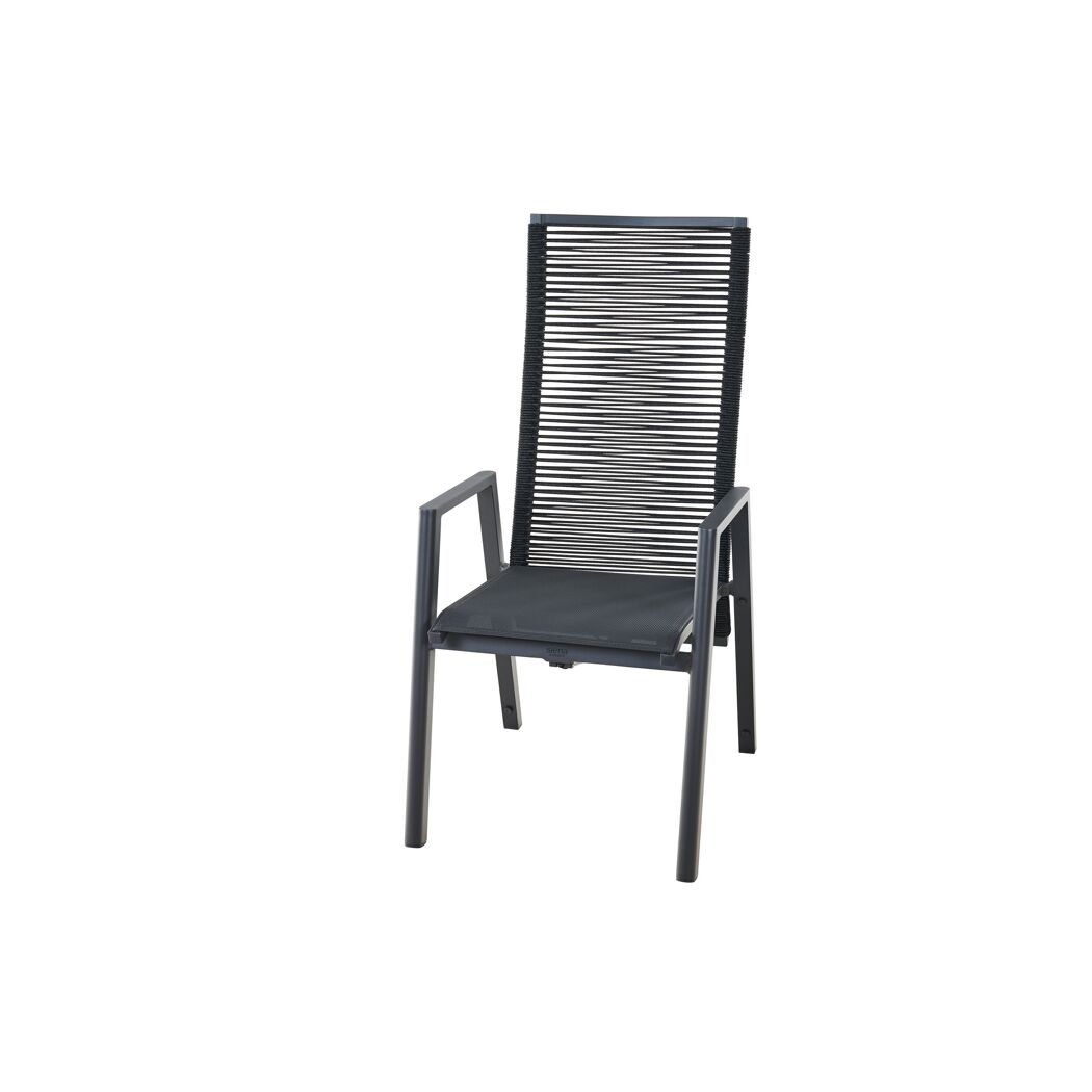Gartenstuhl 'Bologna' Aluminium anthrazit 56,5 x 77 x 77 cm