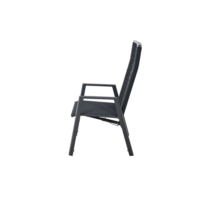 Gartenstuhl 'Bologna' Aluminium anthrazit 56,5 x 77 x 77 cm