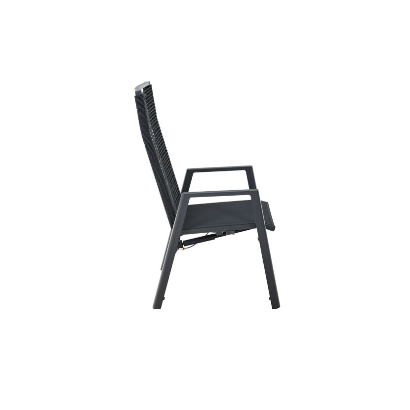Gartenstuhl 'Bologna' Aluminium anthrazit 56,5 x 77 x 77 cm