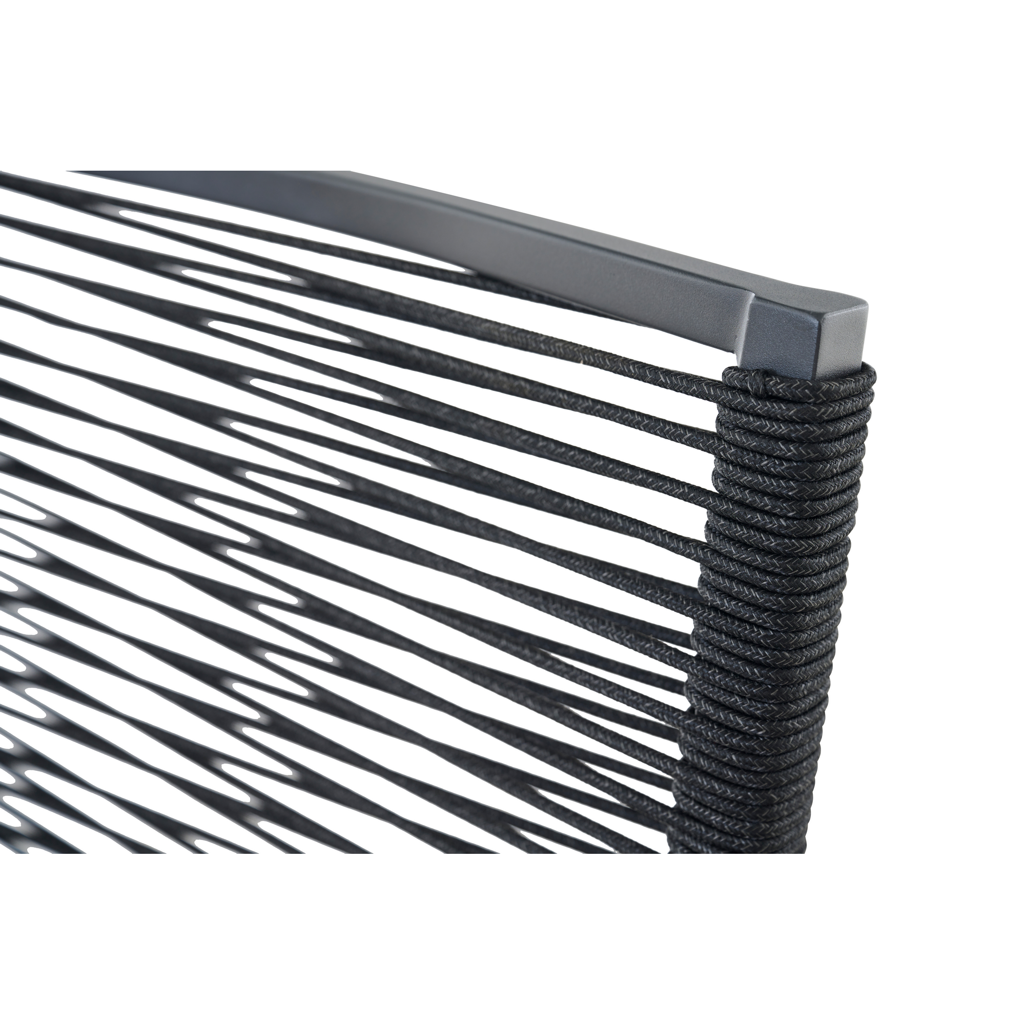 Move Sessel 'Bologna' anthrazit Rope schwarz + Teakarmlehne 56,5 x 77 x 77 cm