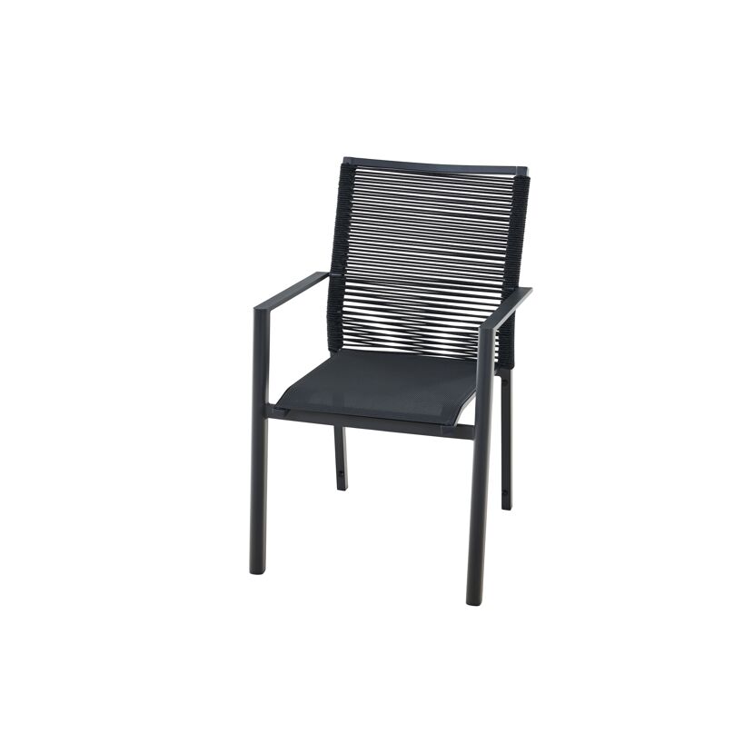 Gartenstuhl 'Bologna' stapelbar Aluminium anthrazit 57 x 65 x 65 cm