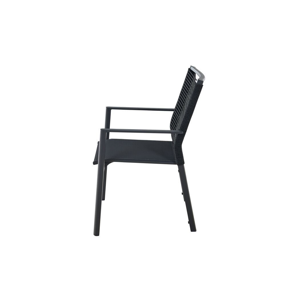 Gartenstuhl 'Bologna' stapelbar Aluminium anthrazit 57 x 65 x 65 cm