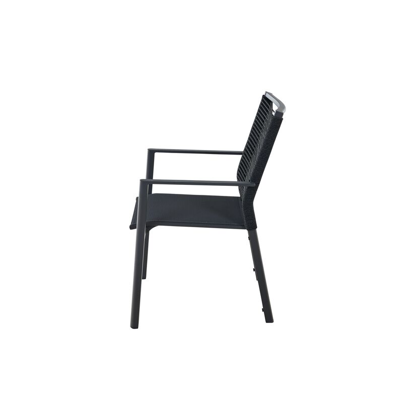Gartenstuhl 'Bologna' stapelbar Aluminium anthrazit 57 x 65 x 65 cm