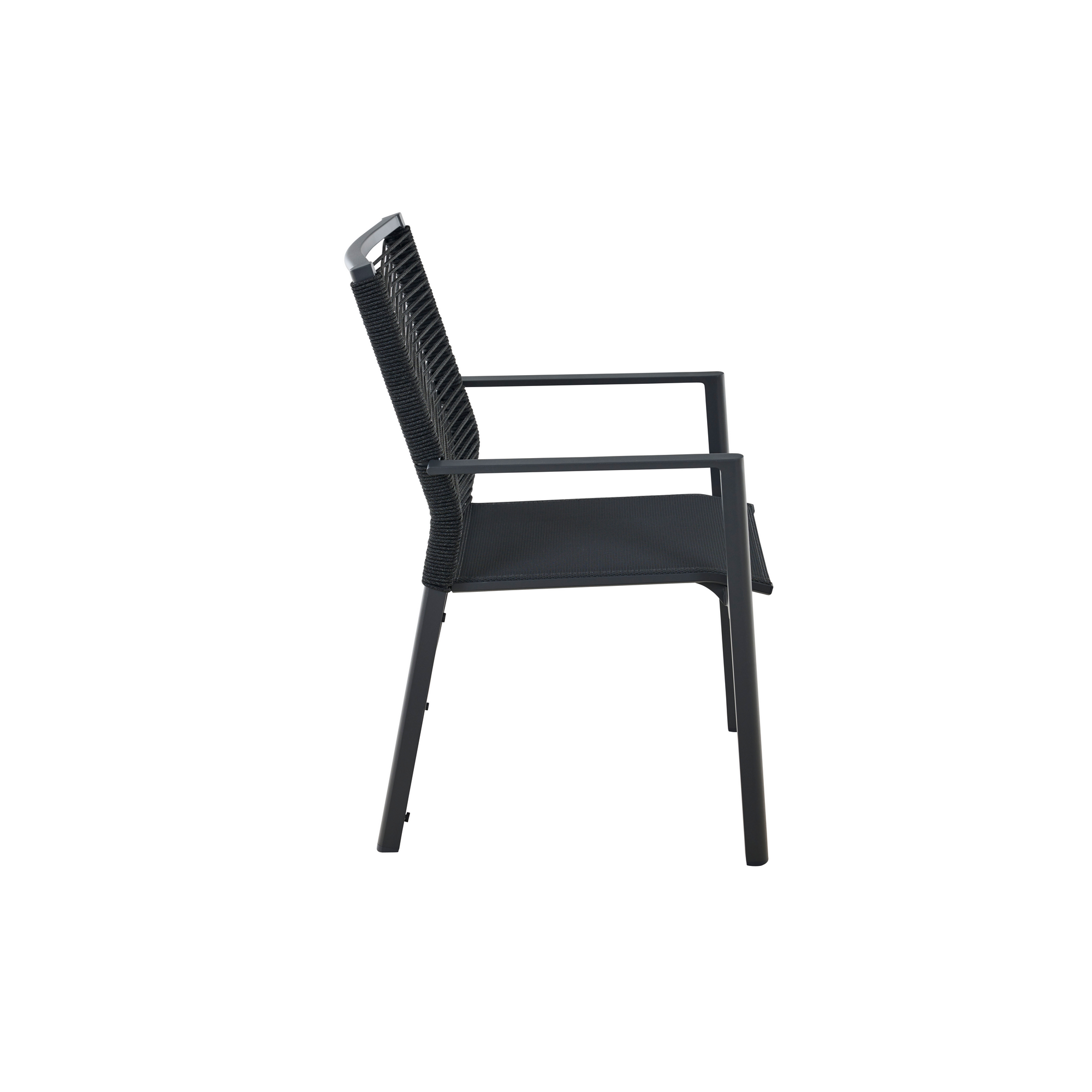 Stapelsessel 'Bologna' anthrazit, Rope schwarz 57 x 65 x 65 cm