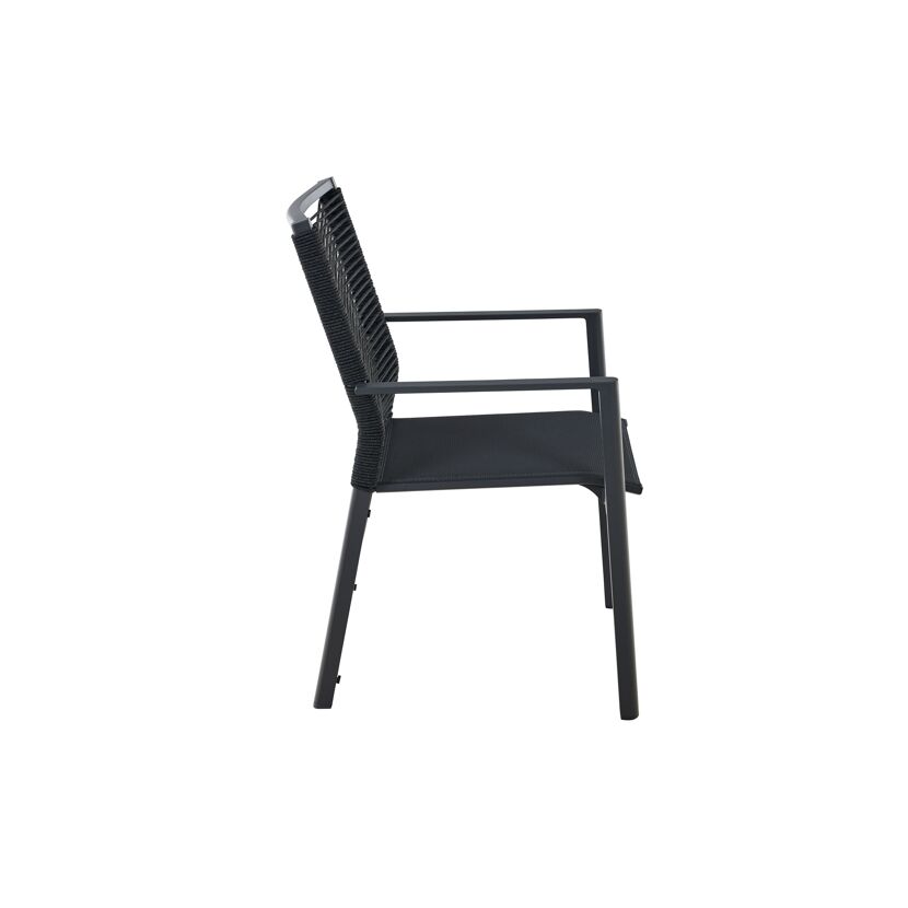 Gartenstuhl 'Bologna' stapelbar Aluminium anthrazit 57 x 65 x 65 cm