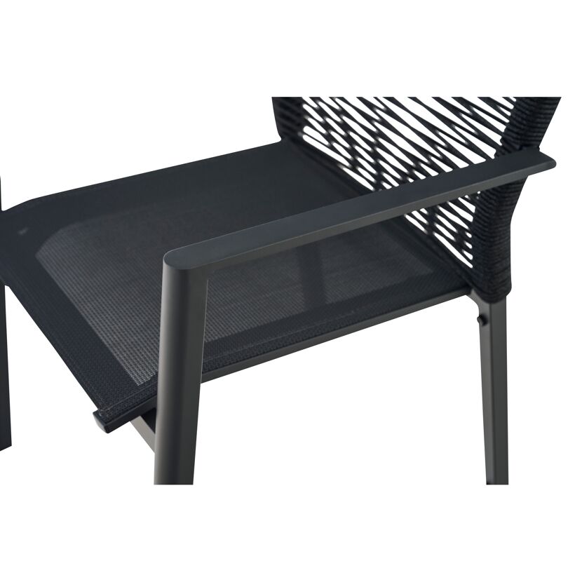 Gartenstuhl 'Bologna' stapelbar Aluminium anthrazit 57 x 65 x 65 cm