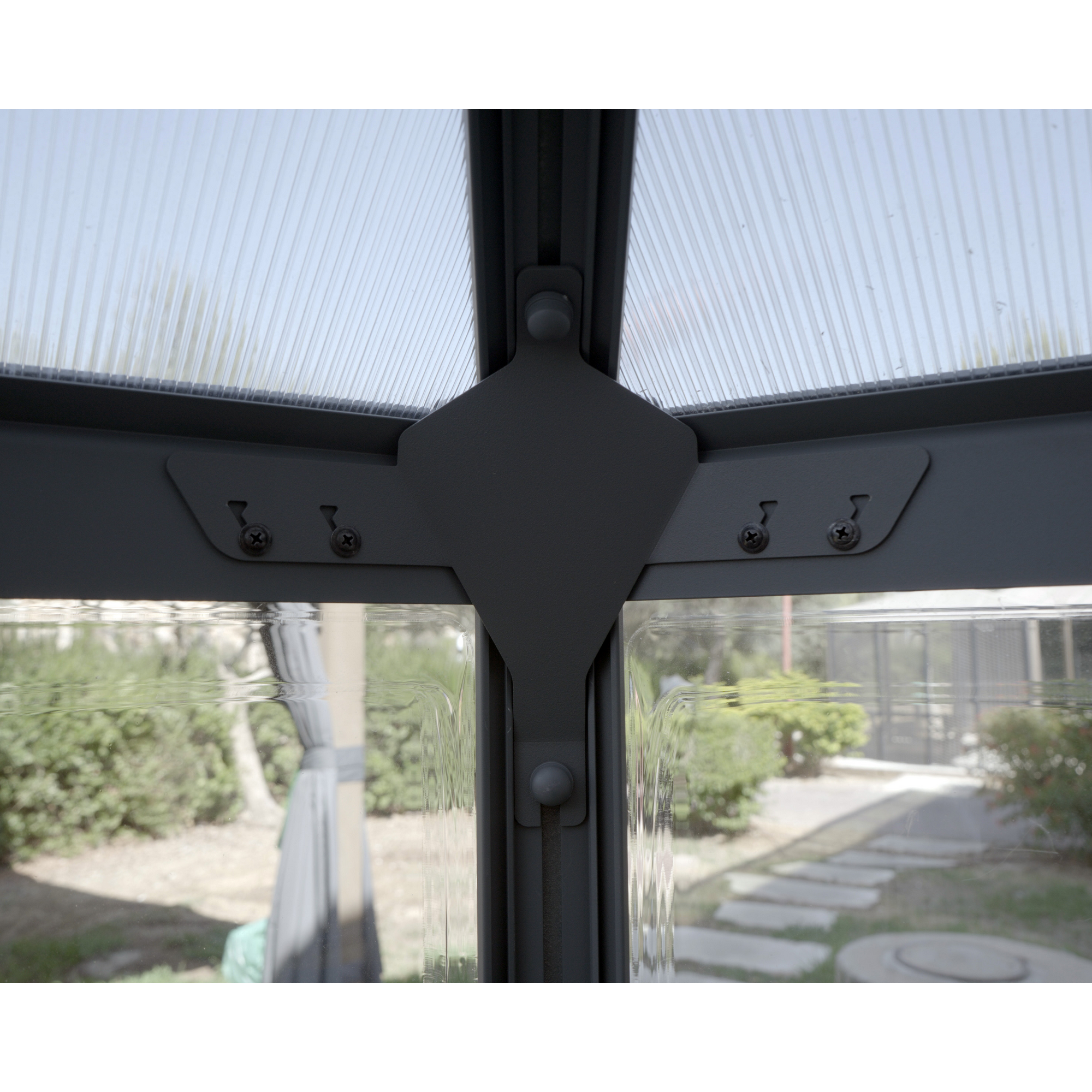 Gewächshaus 'Oasis Hexagon' 247 X 213 cm mit 4 mm Hohlkammerplatten grau