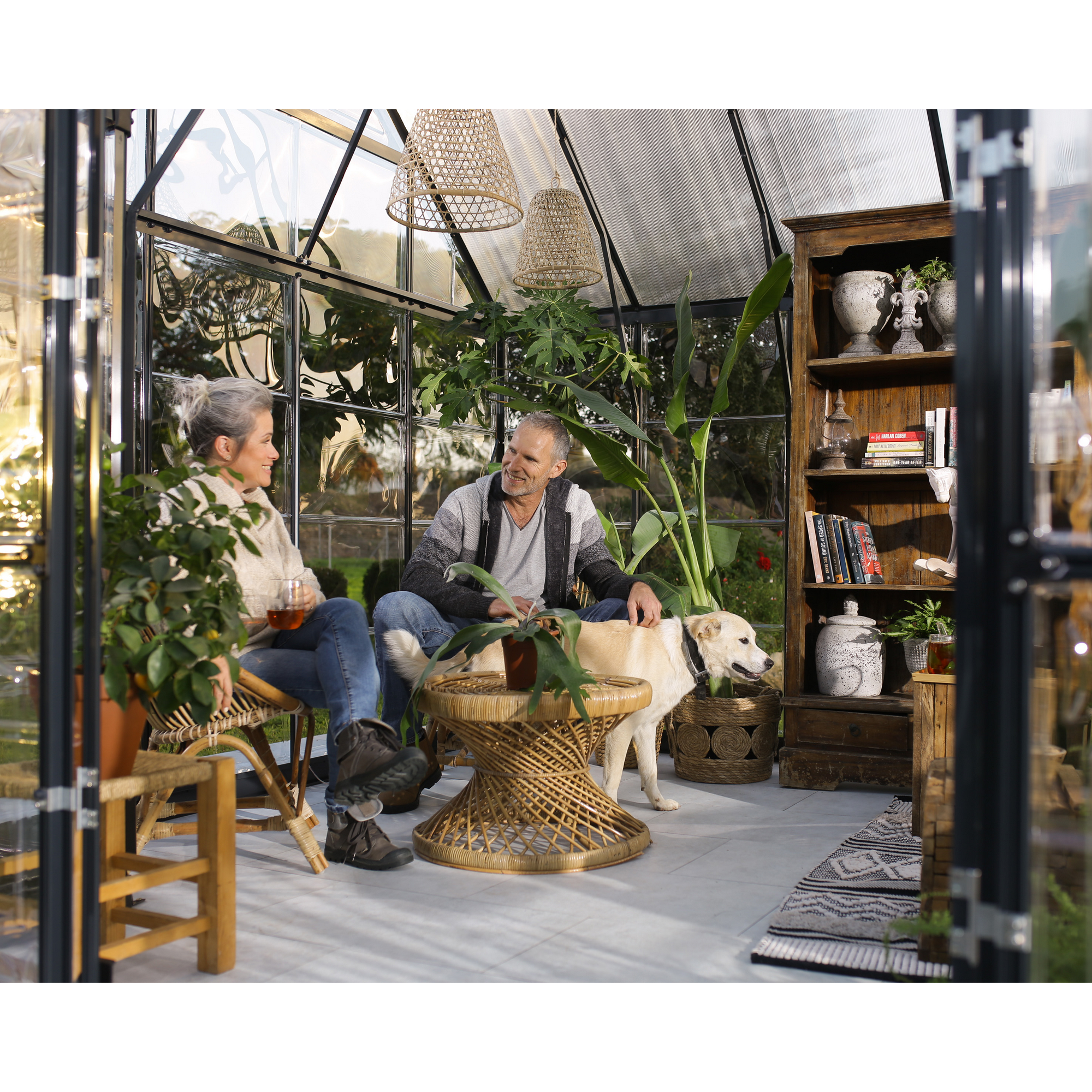 Gewächshaus 'Victory' 365 x 305 cm mit 4 mm Hohlkammerplatten schwarz