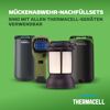 Drei Thermacell Mückenabwehrgeräte und eine Laterne