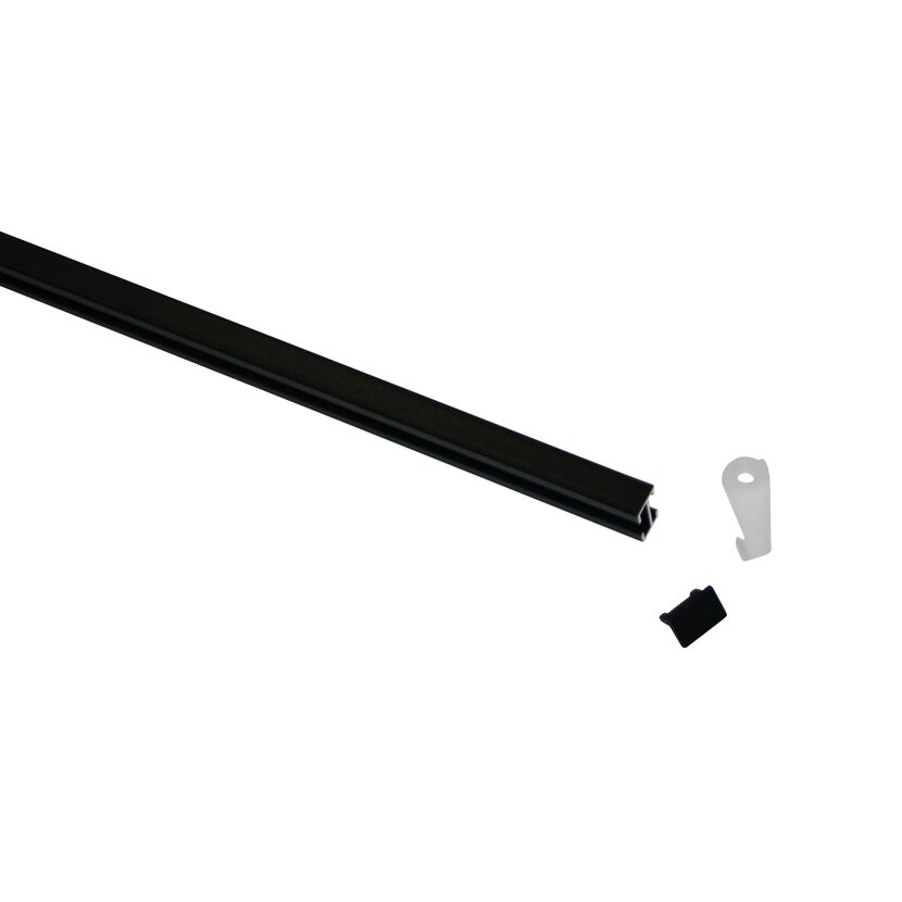 Vorhangschienen-Set 'Lucy' mattschwarz 230 cm
