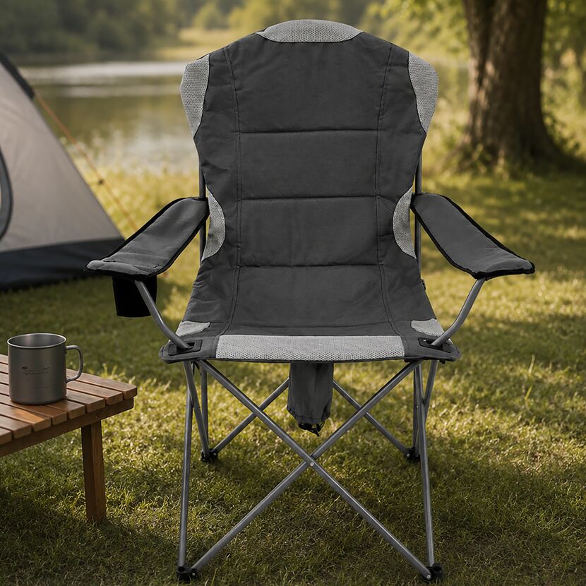 Campingstuhl 'Premium' grau 91 x 106 x 60 cm