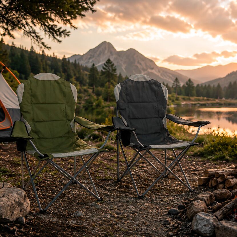 Campingstuhl 'Premium' grau 91 x 106 x 60 cm