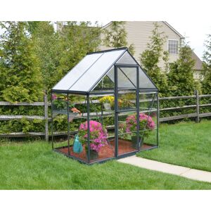 Gewächshaus 'Hybrid' 185 x 126 cm mit 4 mm Hohlkammerplatten grau