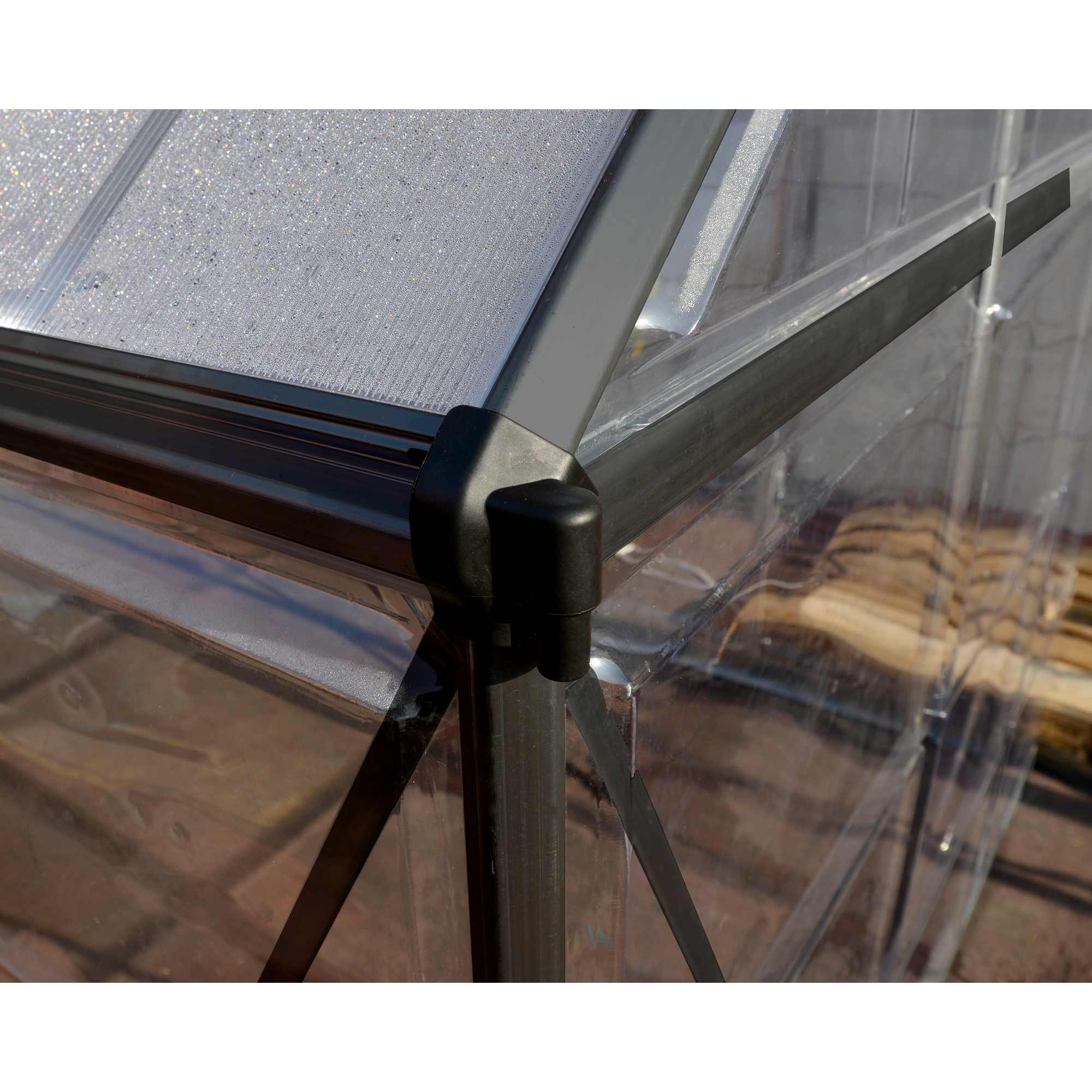 Gewächshaus 'Hybrid' 185 x 126 cm mit 4 mm Hohlkammerplatten grau