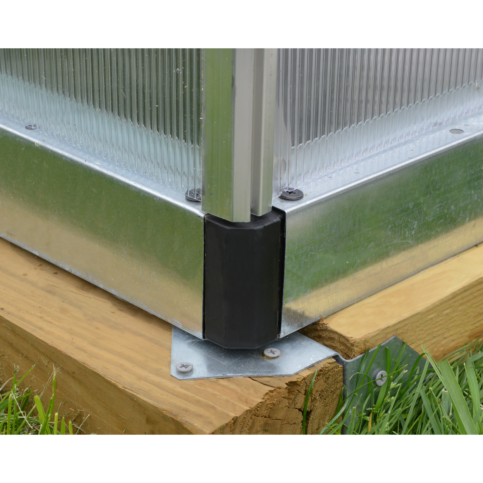 Gewächshaus 'Bella' 244 x 964 cm mit 6 mm Hohlkammerplatten silbern