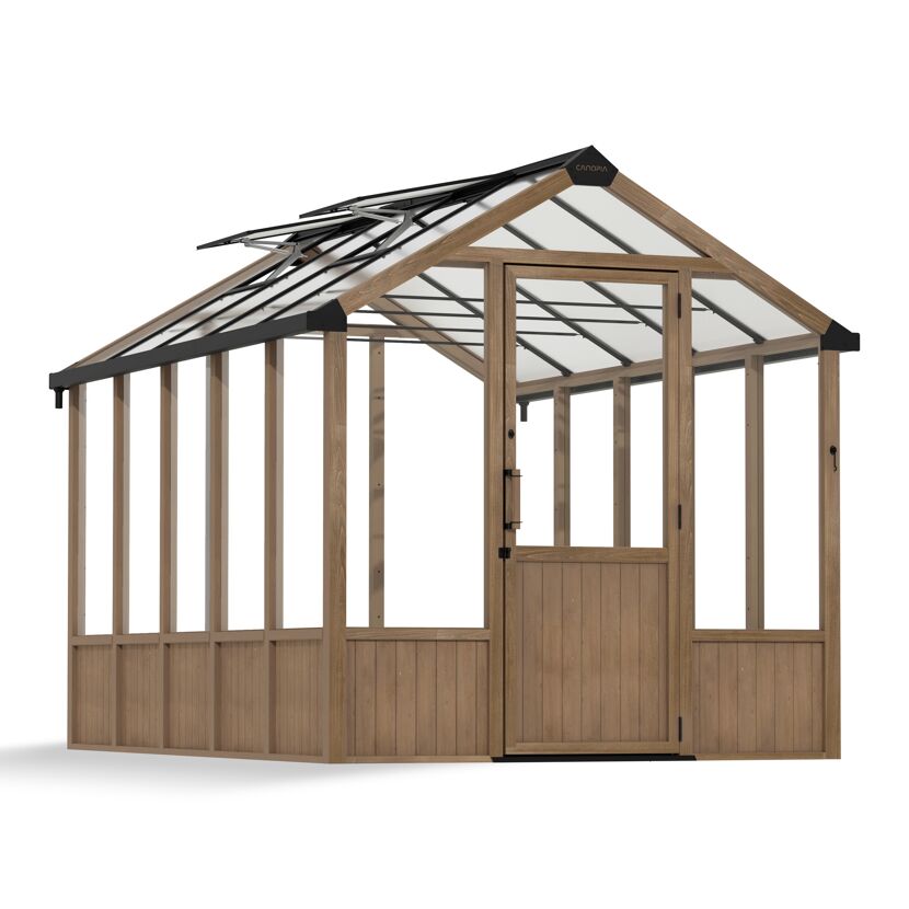 Gewächshaus 'Natura' Zedernholz 237,4 x 364 cm mit 6 mm Doppelstegplatten braun