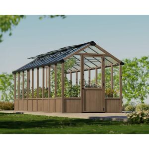 Gewächshaus 'Natura' Zedernholz 237,4 x 644 cm mit 6 mm Doppelstegplatten braun