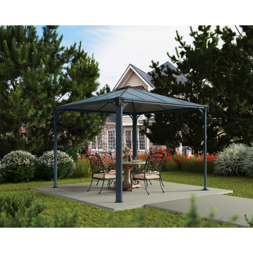 Pavillon 'Palermo' anthrazit 295 x 295 cm Polycarbonat grau