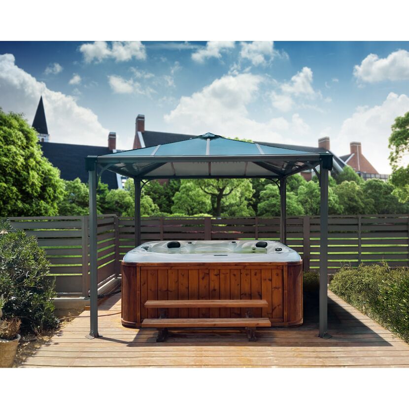 Pavillon 'Palermo' anthrazit 295 x 295 cm Polycarbonat grau