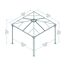 Pavillon 'Palermo' anthrazit 295 x 295 cm Polycarbonat grau