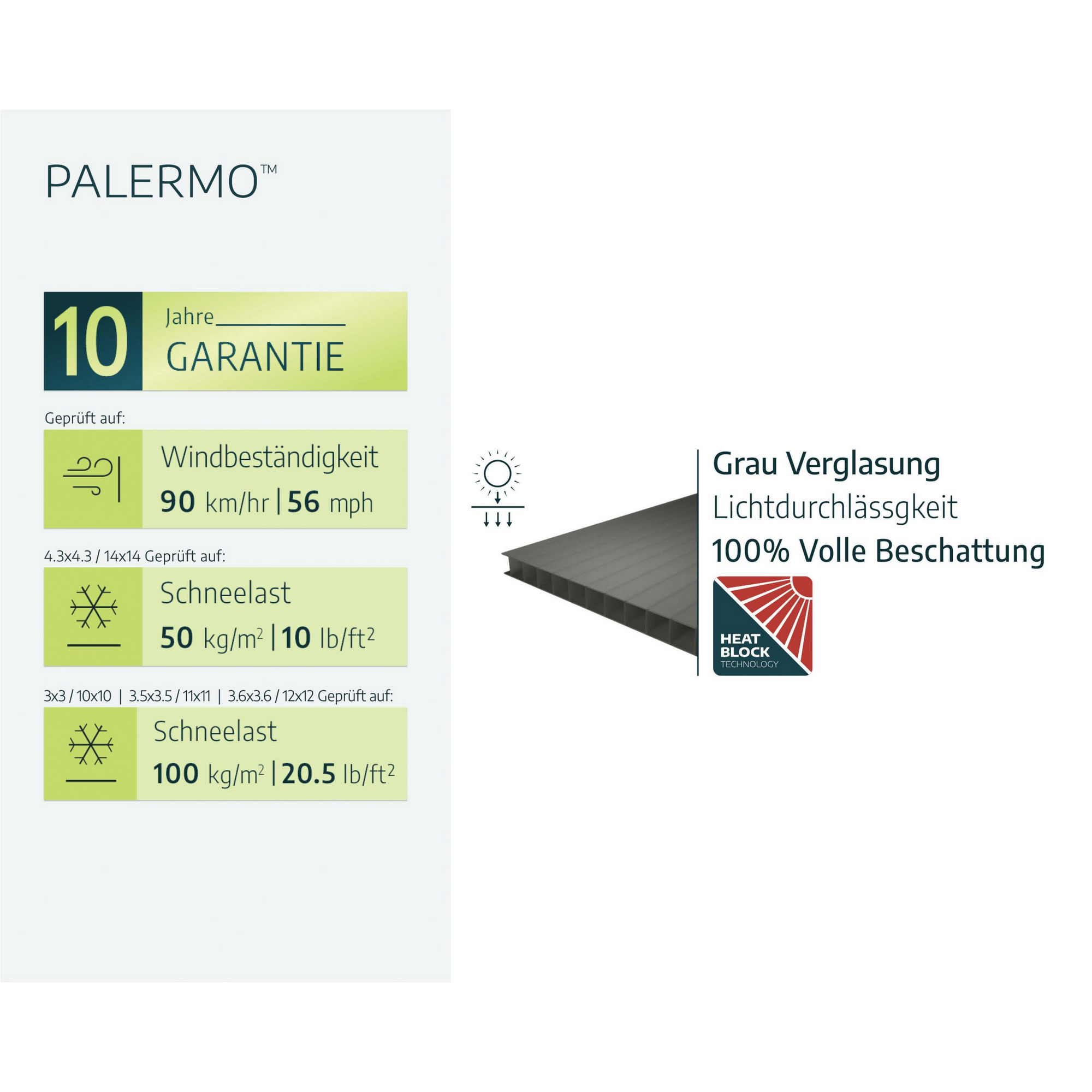 Pavillon 'Palermo' anthrazit 295 x 295 cm Polycarbonat grau