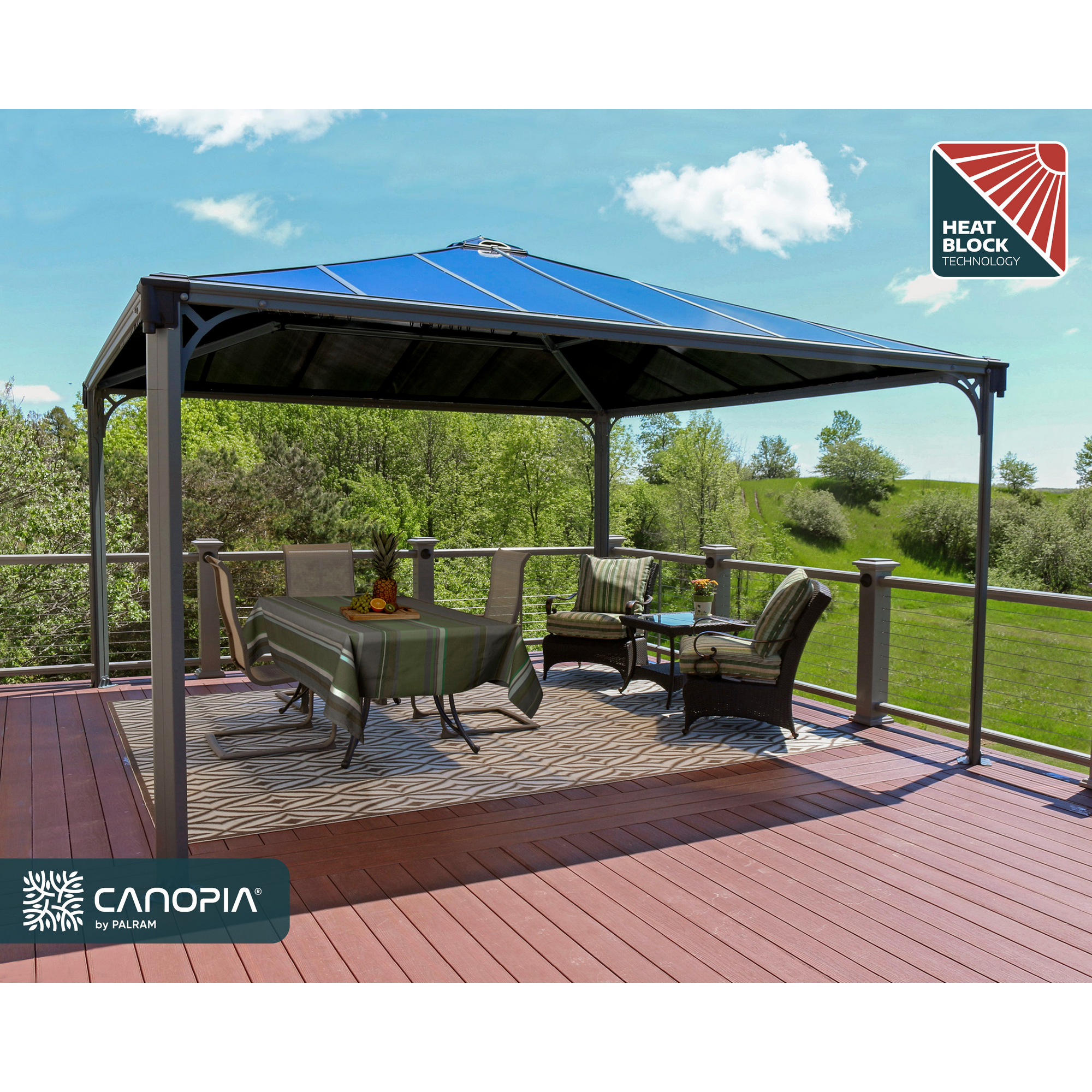 Pavillon 'Palermo' anthrazit 429 x 429 cm Polycarbonat grau