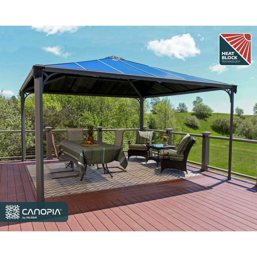 Pavillon 'Palermo' anthrazit 429 x 429 cm Polycarbonat grau